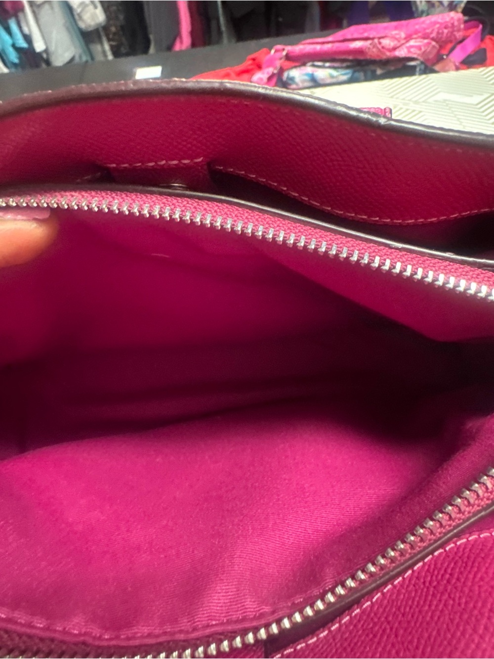 Coach Hot Pink Leather Satchel with Matching Wallets - Picture 3 of 5